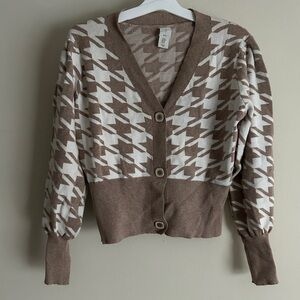 Joie Cardigan Sweater Houndstooth sz M